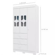 Guarda Roupa New Cristal cor Branco